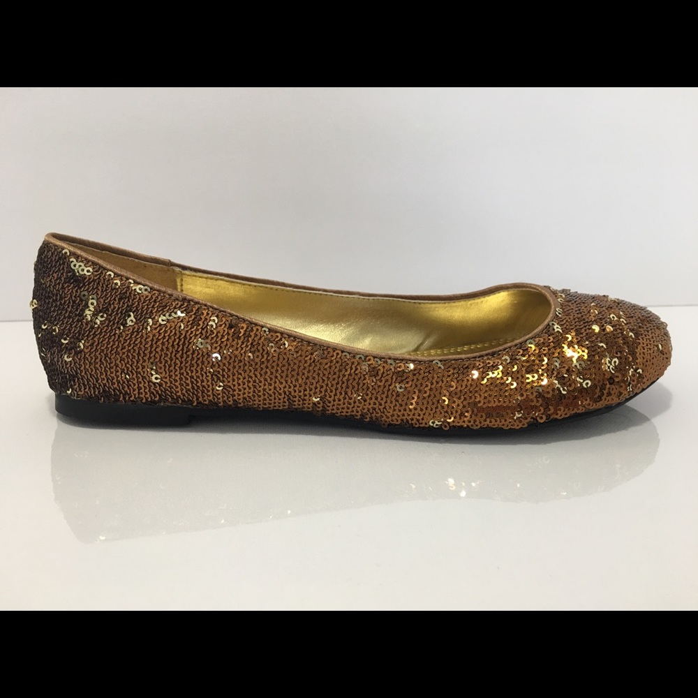 Chinese Laundry sequin ballet flats bronze/gold